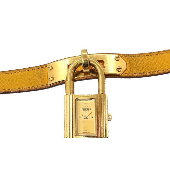 HERMES Kelly Watches Quartz Gold Dial Vintage Cadena Ladies Watch 90253811 - Picture 1 of 8